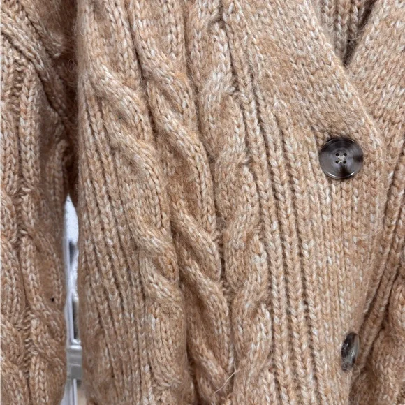 LOFT Tan Cable Knit Cardigan - Picture 4 of 4